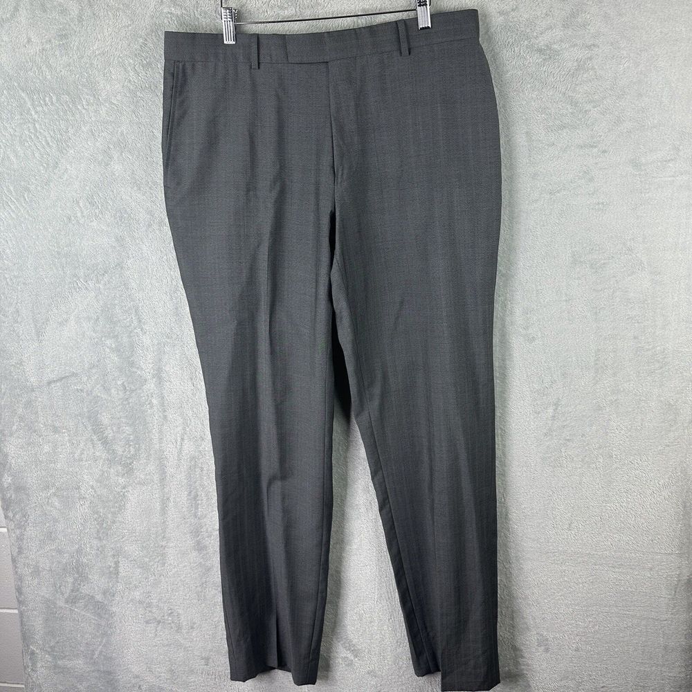 Hugo Boss Pasolini/Movie Flat Front Dark Gray Mens 42L Dress Pants Size 36 x32*